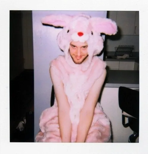 Young Max dressed in a bunny suit